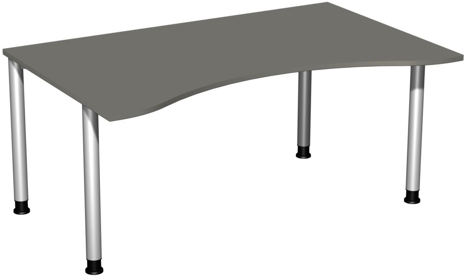 Schreibtisch '4 Fuß Flex' höhenverstellbar, 160x100cm, Graphit / Silber Bild 1