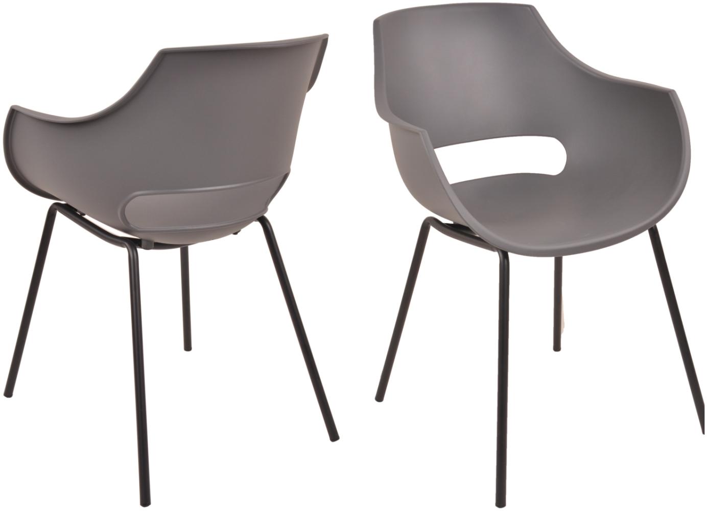 2er Set Esszimmerstuhl Kunststoff Essstuhl Küchenstuhl Stuhl Stühle grau Bild 1