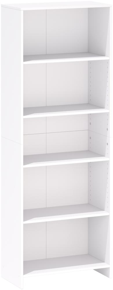 Domando Bücherregal Polverigi M2 Modern für Wohnzimmer Breite 72cm, praktisches Design in Weiß Matt Bild 1