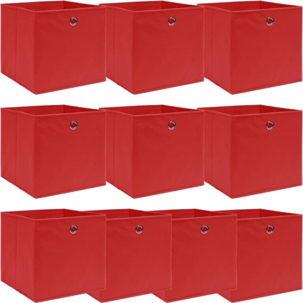 vidaXL Aufbewahrungsboxen 10 Stk. Rot 32x32x32 cm Stoff Bild 1