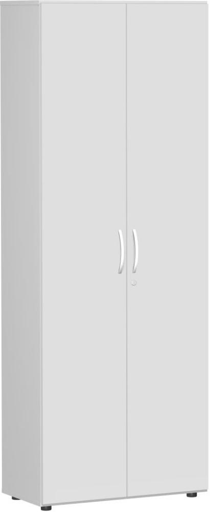 Garderobenschrank mit ausziehbarem Garderobenhalter, 80x42x216cm, Lichtgrau Lichtgrau Bild 1