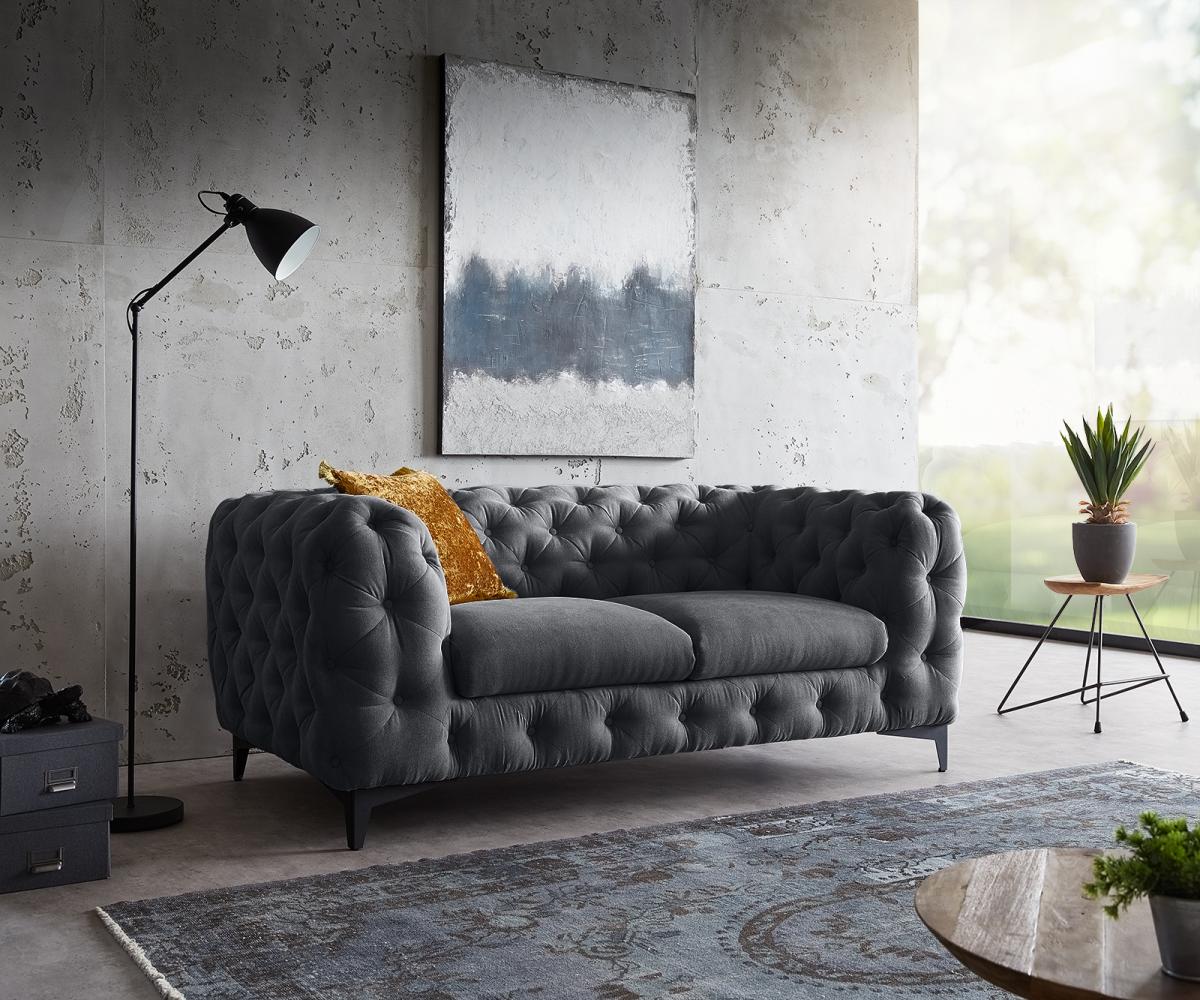Couch Corleone 185x97 cm Graphite 2-Sitzer Sofa Bild 1