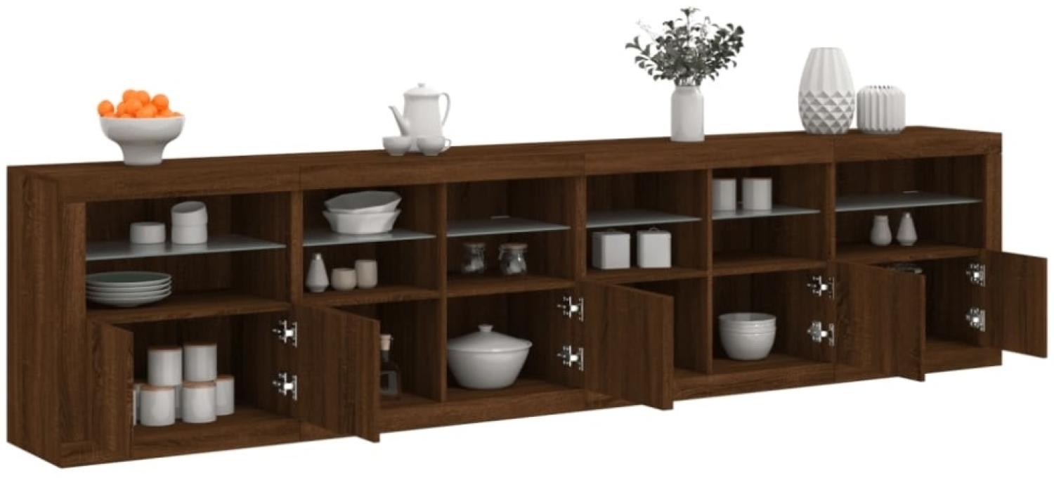 vidaXL Sideboard mit LED-Leuchten Braun Eichen-Optik 283x37x67 cm Bild 1