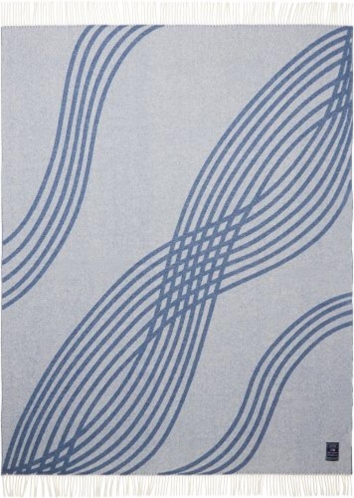 LEXINGTON Überwurf Waves Recycled Wool Jacquard Off White-Blue (130x170cm) 12414002-1069-TH10 Bild 1