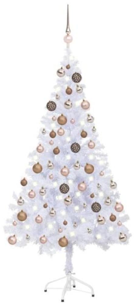 vidaXL Künstlicher Weihnachtsbaum mit LEDs & Kugeln 120 cm 230 Zweige, Mit Beleuchtung [3077578] Bild 1