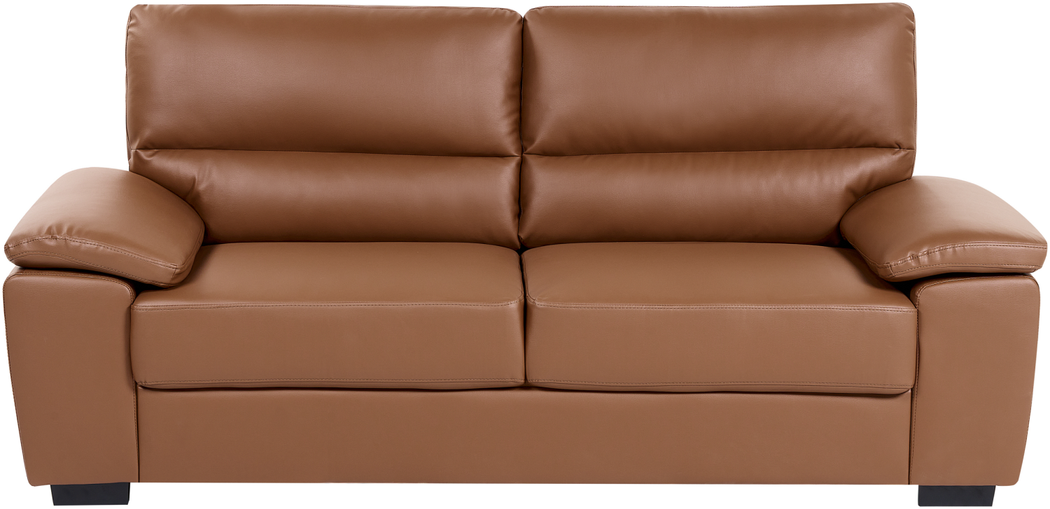 3-Sitzer Sofa Kunstleder goldbraun VOGAR Bild 1