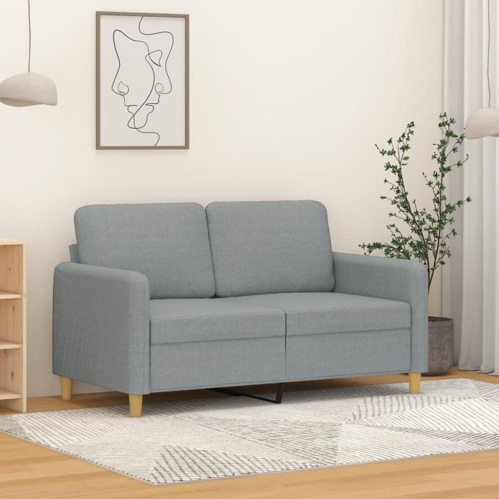 vidaXL 2-Sitzer-Sofa Hellgrau 120 cm Stoff Bild 1