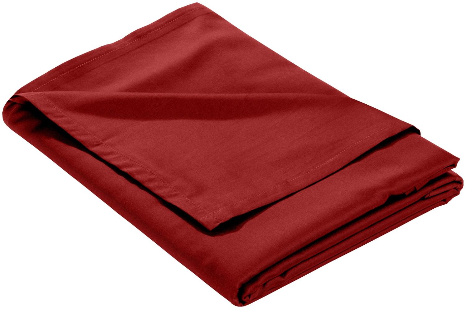 Mako Satin Bettlaken ohne Gummizug rot 160x260cm Bild 1