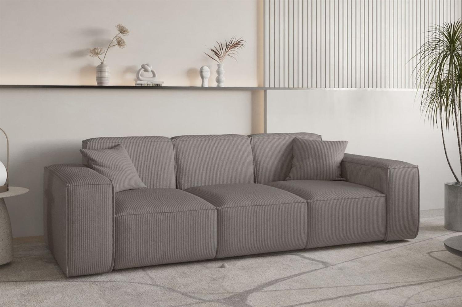 Sofa Designersofa CELES PREMIUM 3-Sitzer in Stoff Scala Taupe Bild 1