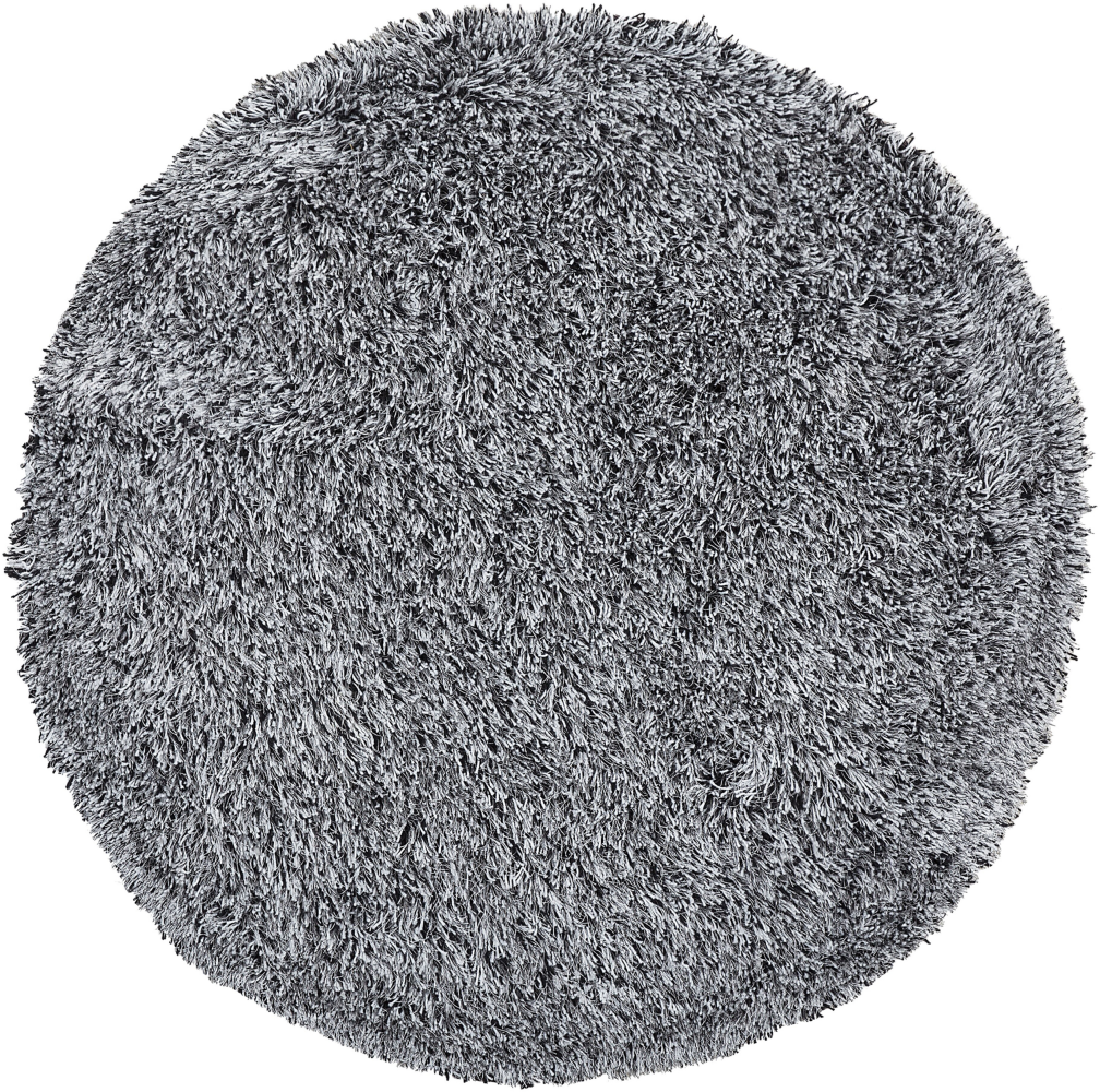 Teppich schwarz-weiß ⌀ 140 cm Shaggy CIDE Bild 1