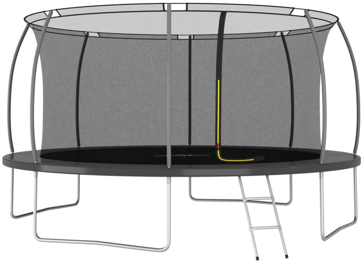 Trampolin-Set inkl. Sicherheitsnetz, Leiter und Regenschutz, Rund 150 kg, grau, 460x80 cm Bild 1