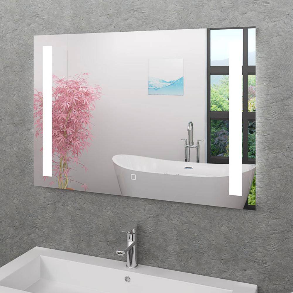 Badspiegel, Badezimmer Spiegel, Leuchtspiegel mit Spiegelheizung 100x70cm LSP09 MIT Spiegelheizung Bild 1
