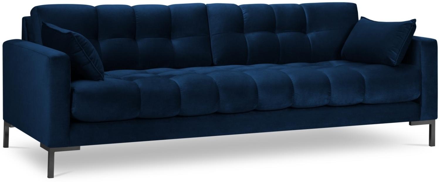 Micadoni 4-Sitzer Samtstoff Sofa Mamaia | Bezug Royal Blue | Beinfarbe Black Metal Bild 1