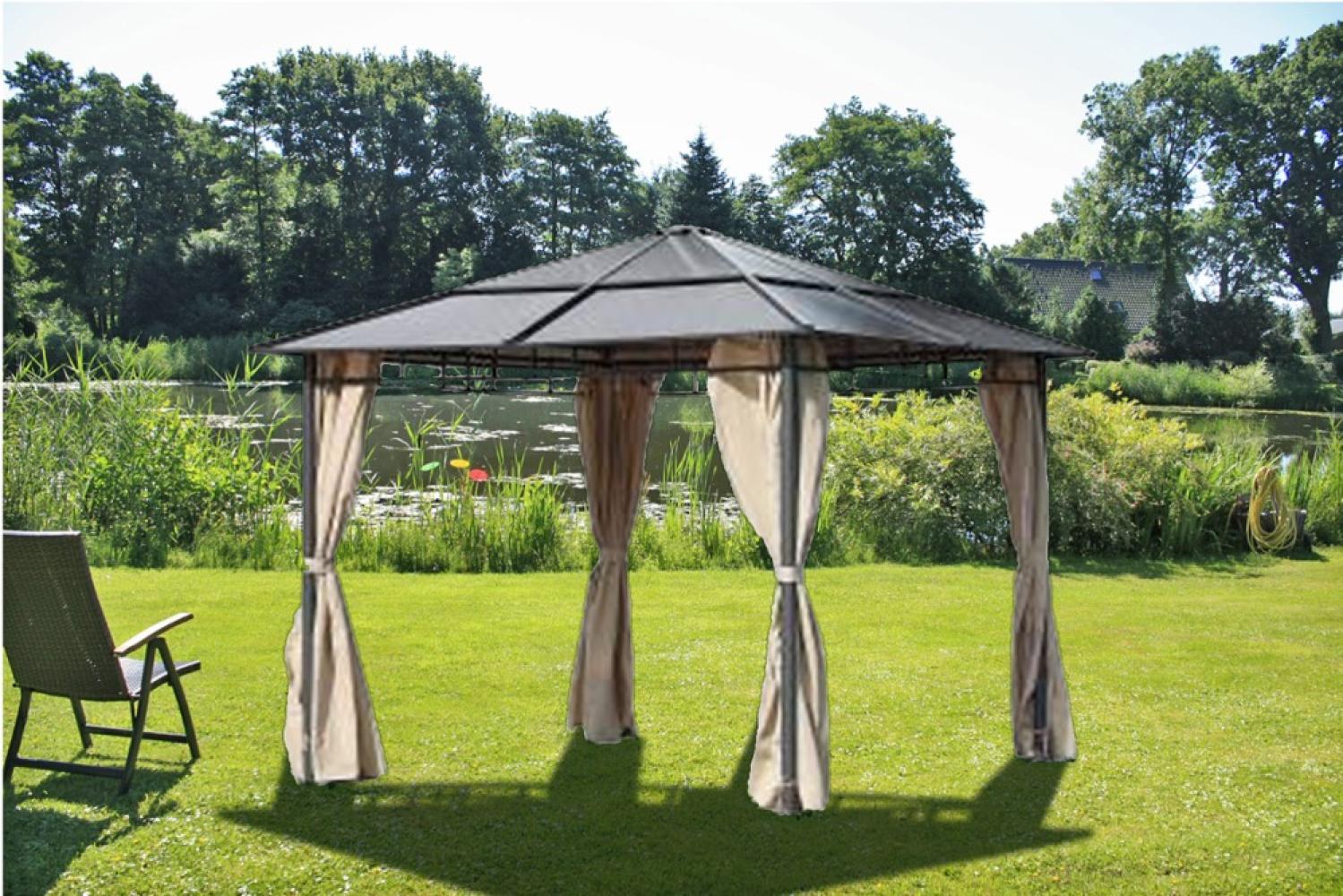 Design Pavillon Stahl Gartenzelt Partyzelt Garten Zelt Überdachung Sonnenschutz Bild 1