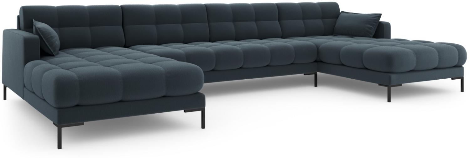 Micadoni 6-Sitzer Panorama Sofa Mamaia | Bezug Blue | Beinfarbe Black Metal Bild 1