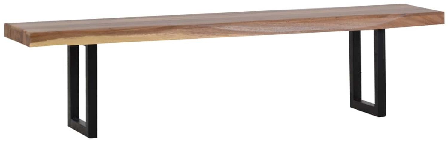 MiaMöbel Sitzbank 'Vanaja' 180 cm, Teak/Antikschwarz Massivholz, Metall Teak Modern Indien Indisch Bild 1