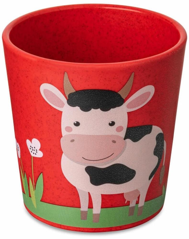 Koziol Becher Connect Cup S Farm, Kinderbecher, Kunststoff-Holz-Mix, Organic Red, 190 ml, 1421676 Bild 1