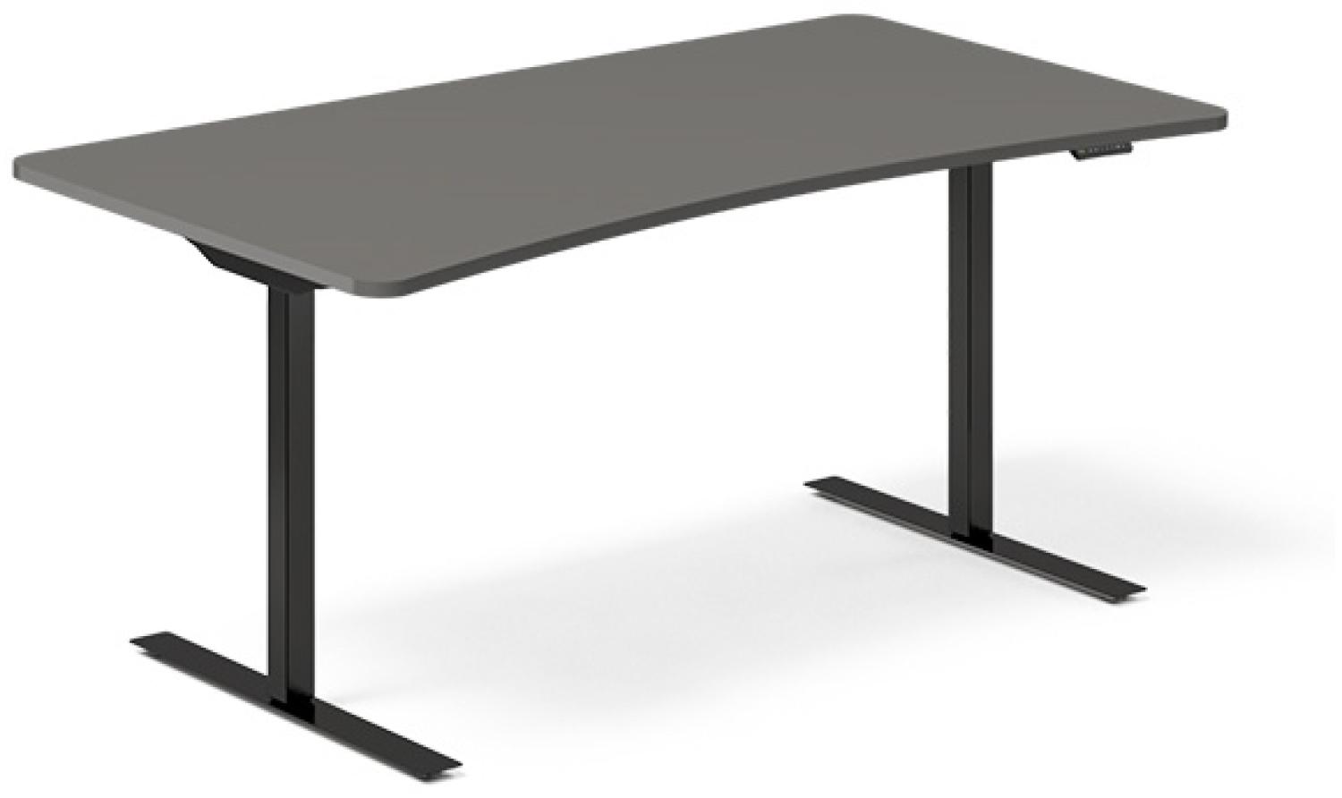 Hebe-/Senktisch DNA Anthrazit 1600x800 mm Arch 2 Beine/Schwarz Bild 1