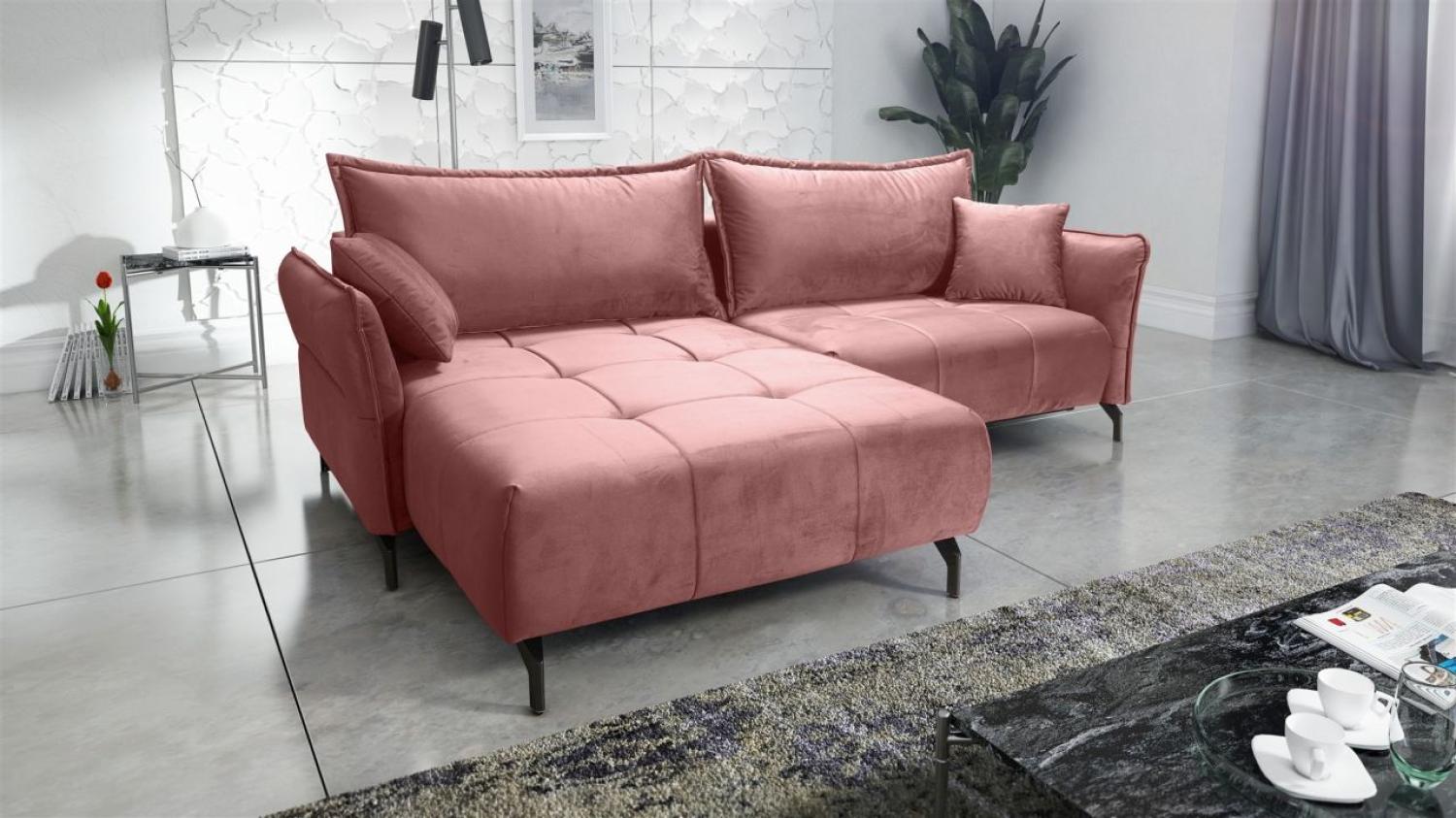 Ecksofa Schlafsofa Sofa VICTORIA Stoff Element Altrosa Ottomane Links Bild 1