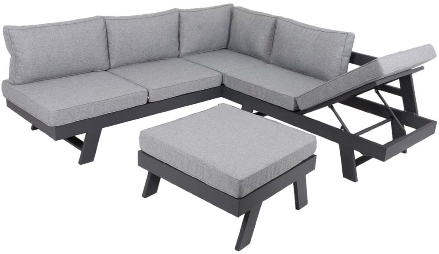 Sitzgruppe, grau, schwarz, Metall, Aluminium, Höhe 62 cm Bild 1