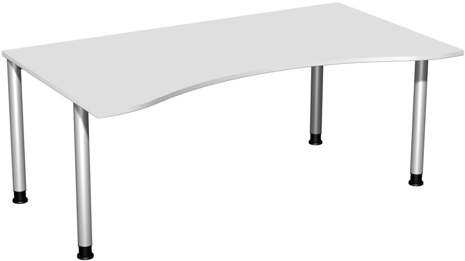 Schreibtisch '4 Fuß Flex' höhenverstellbar, 180x100cm, Lichtgrau / Silber Bild 1