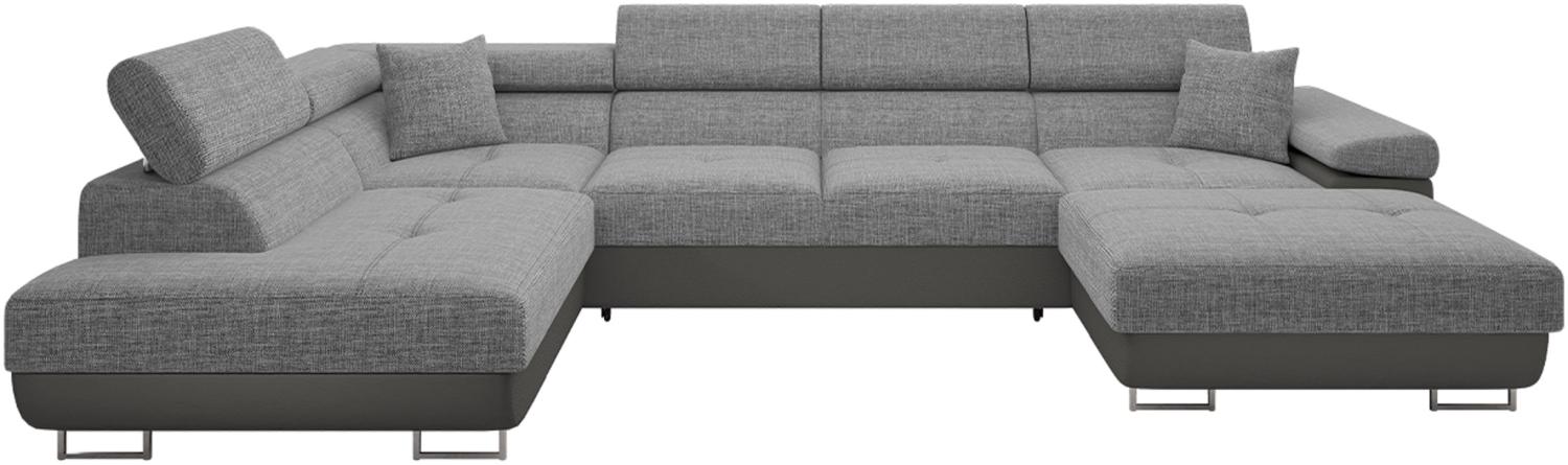 Ecksofa Torezio Bis mit Bettkasten, Schlaffunktion und Einstellbare Kopfstützen (Farbe: Soft 029 + Lux 05, Seite: Links) Bild 1