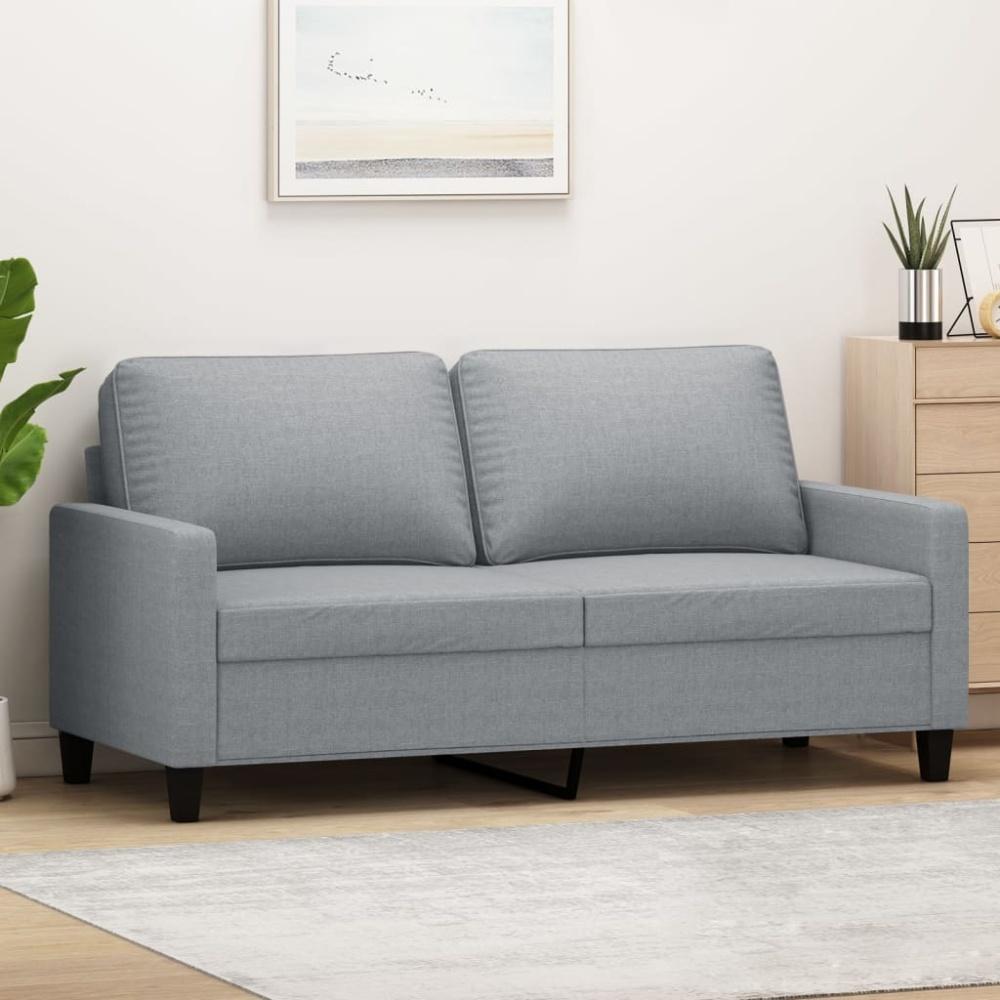 vidaXL 2-Sitzer-Sofa Hellgrau 140 cm Stoff Bild 1