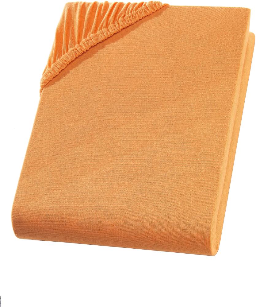 Müskaan - Jersey Spannbettlaken 180x200 cm - 200x220 cm + 40 cm Boxspringbett mit Elasthan orange Bild 1
