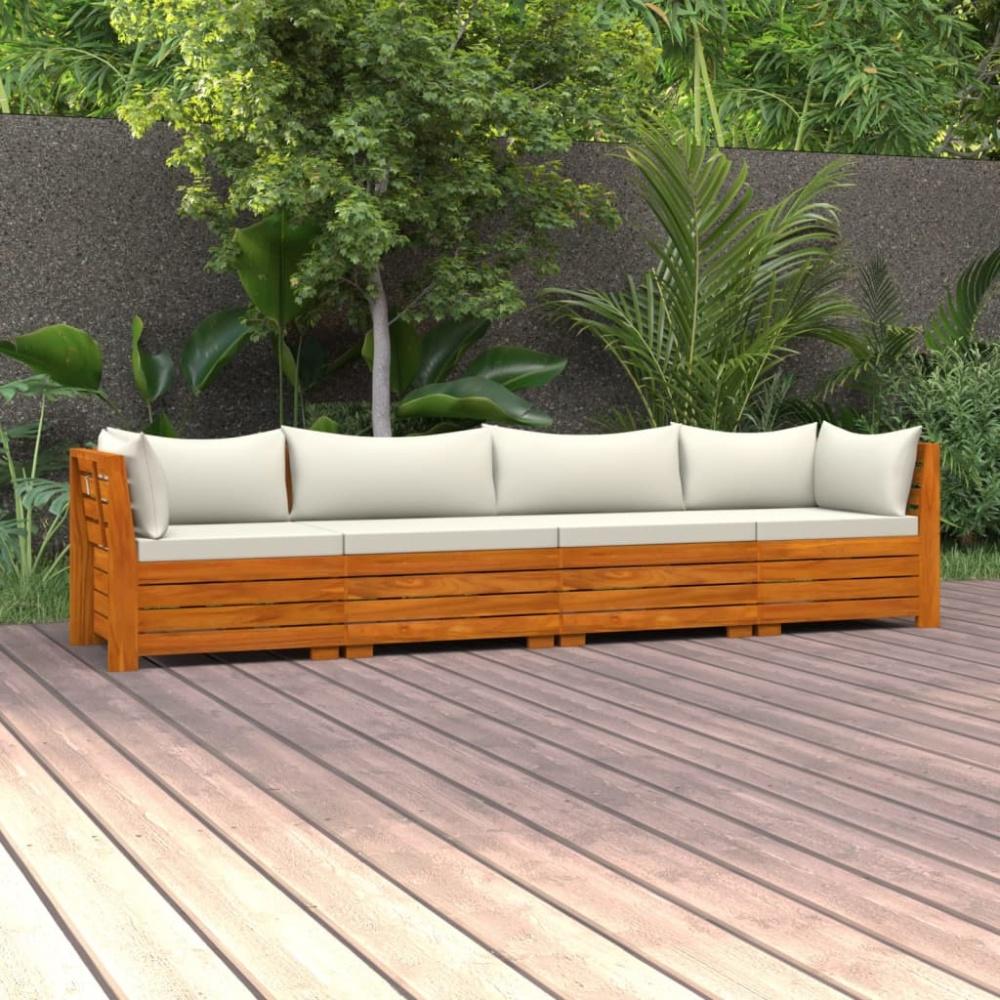 vidaXL 4-Sitzer-Gartensofa mit Kissen Massivholz Akazie Bild 1