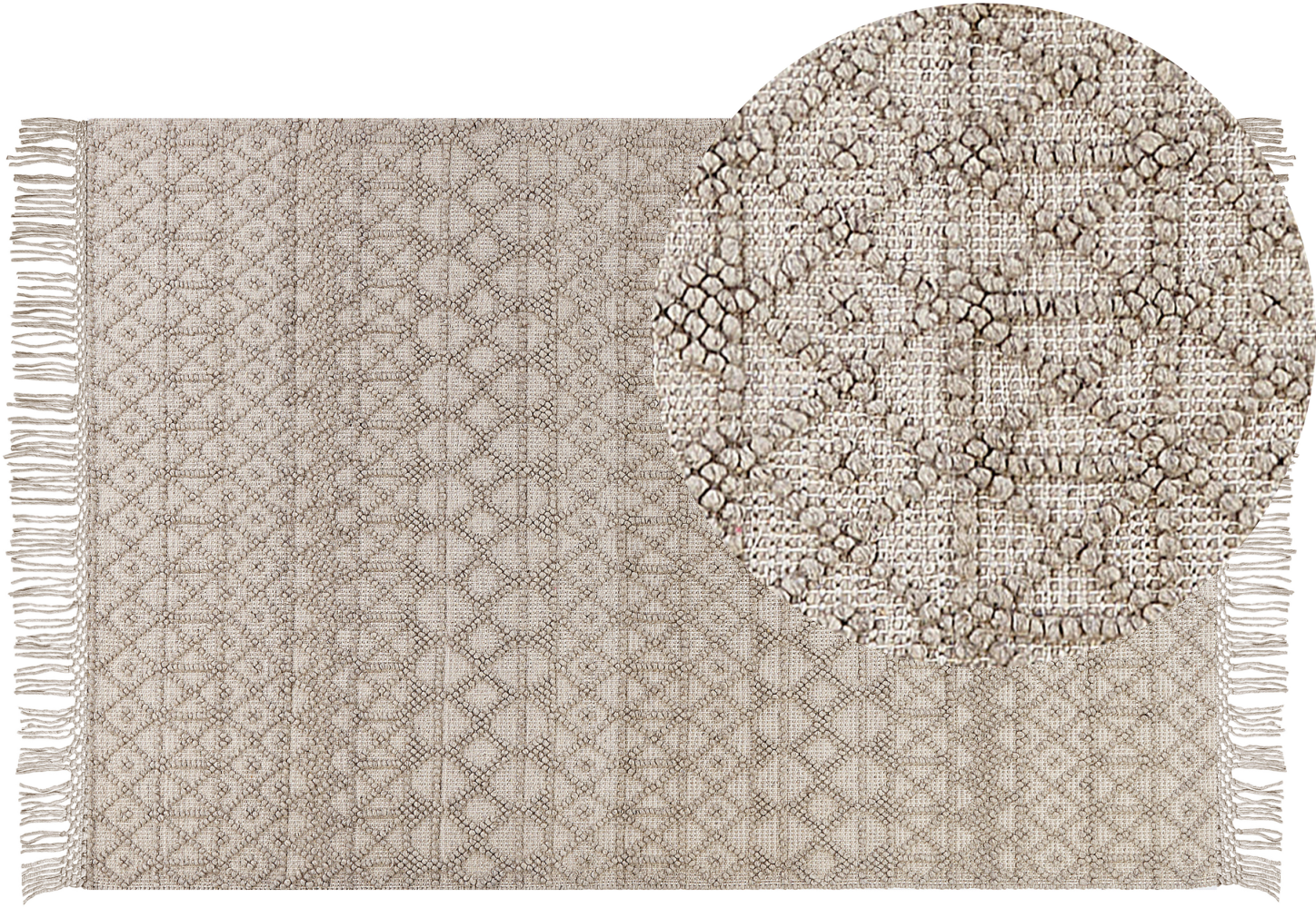 Teppich Wolle sandbeige 200 x 300 cm Kurzflor ALUCRA Bild 1