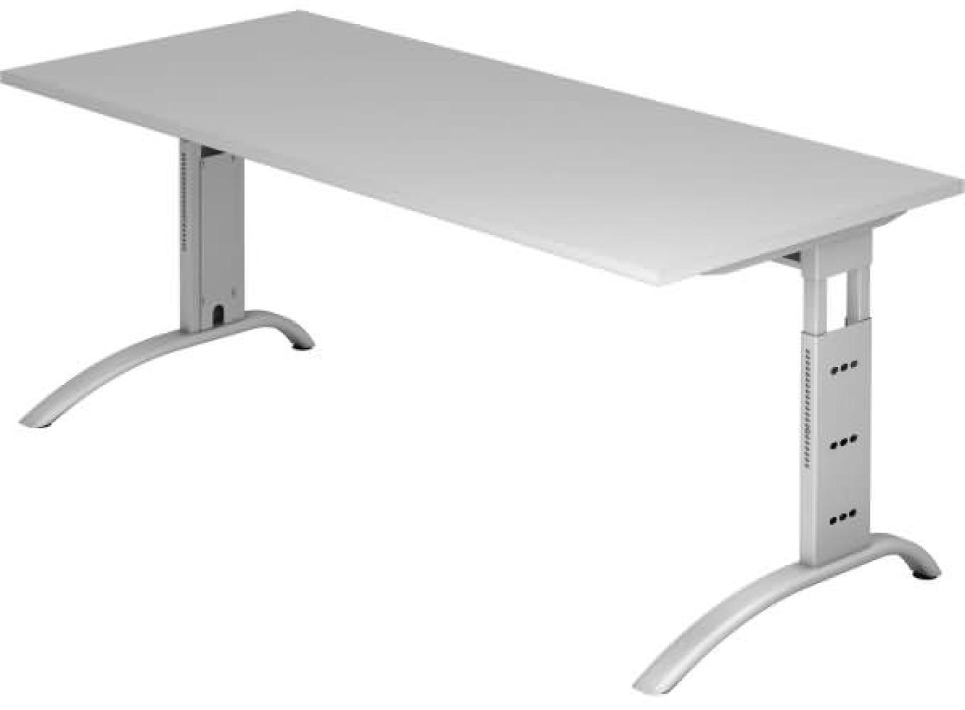 Schreibtisch FS19 C-Fuß 180x80cm Grau Gestellfarbe: Silber Bild 1