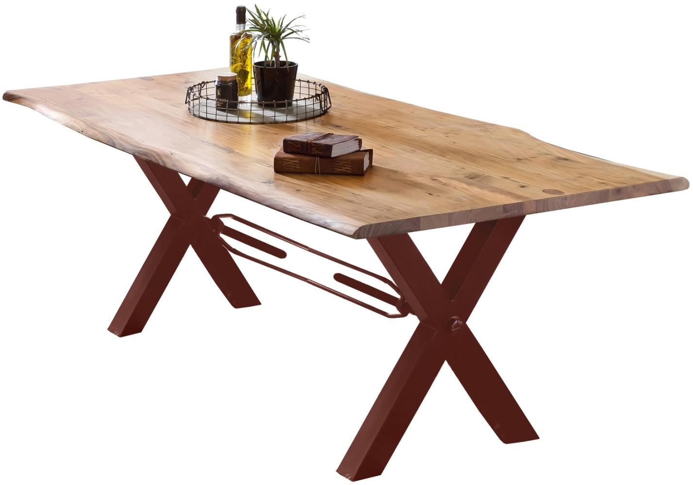 TABLES&Co Tisch 160x85 Akazie Natur Metall Braun Bild 1