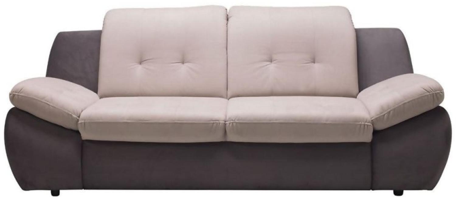 Sofa 2-Sitzer PEDRO Polyesterstoff Grau / Beige 175x84x113 cm Bild 1