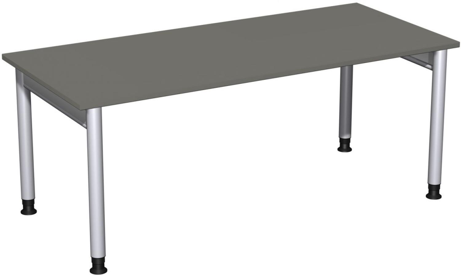 Schreibtisch '4 Fuß Pro' höhenverstellbar, 180x80cm, Graphit / Silber Bild 1