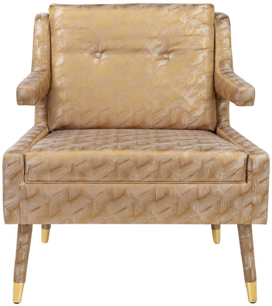 Casa Padrino Luxus Sessel Gold / Gold 76 x 88 x H. 89 cm - Wohnzimmer Sessel im Neoklassichen Stil - Designer Wohnzimmermöbel Bild 1