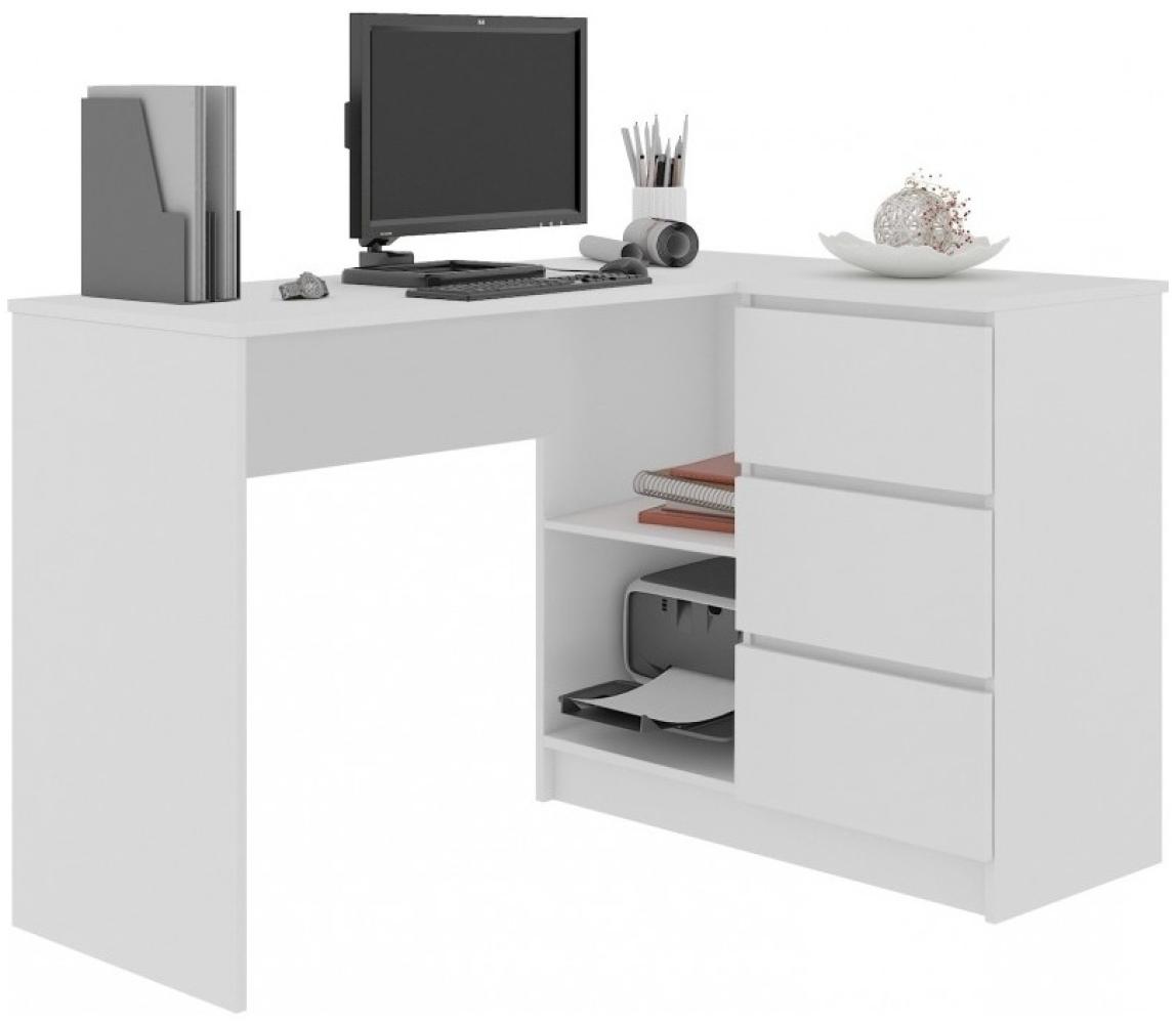 Schreibtisch KORDA B16 3SZ, 124,5x77x50, weiß, recht Bild 1
