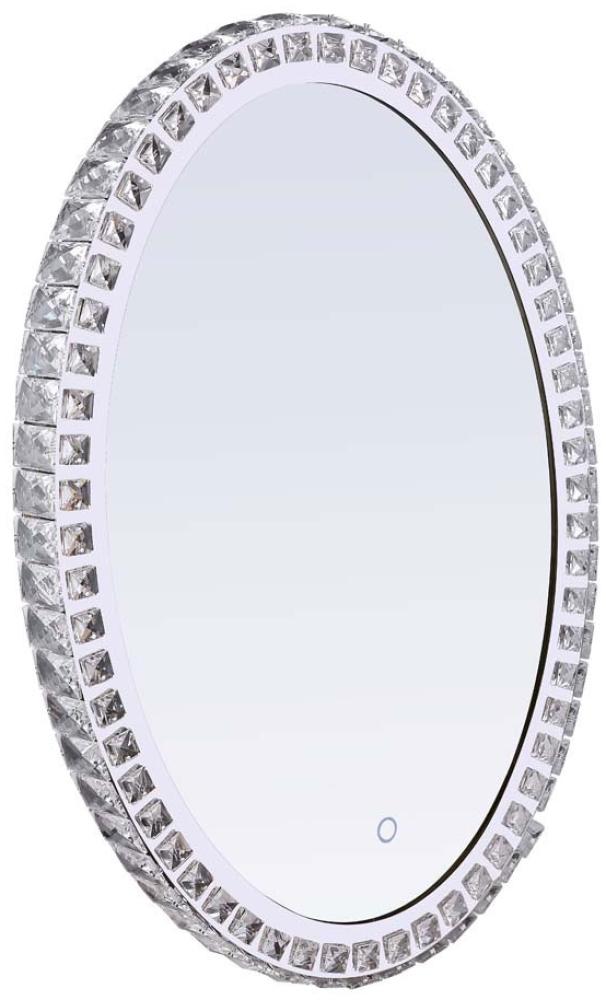 LED Wandspiegel, Kristalle, Chrom, CCT-Schaltung, H 70 cm Bild 1