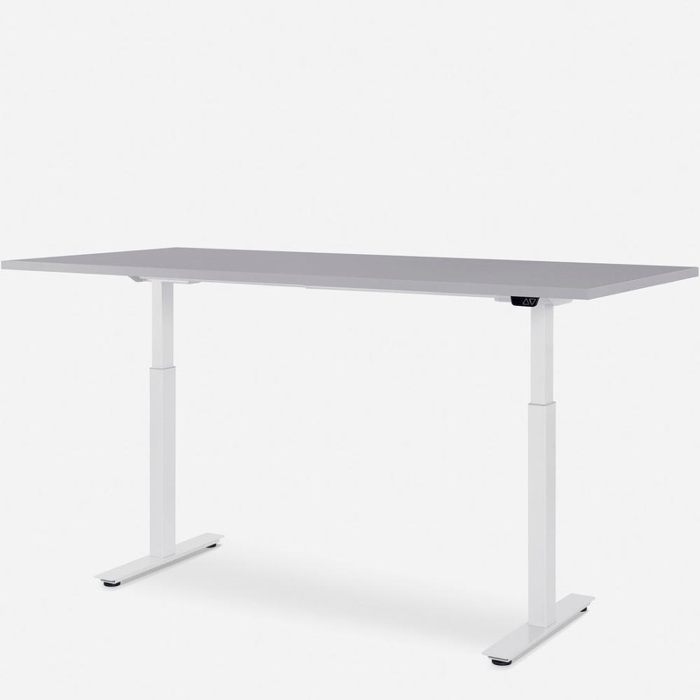 180 x 80 cm WRK21® SMART - Grau Uni / Weiss elektrisch höhenverstellbarer Schreibtisch Bild 1