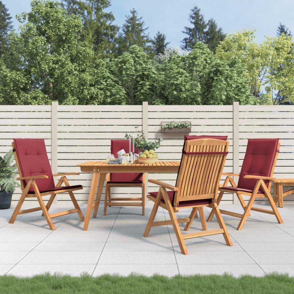 vidaXL Gartenstühle mit Kissen 4 Stk. Massivholz Teak Bild 1