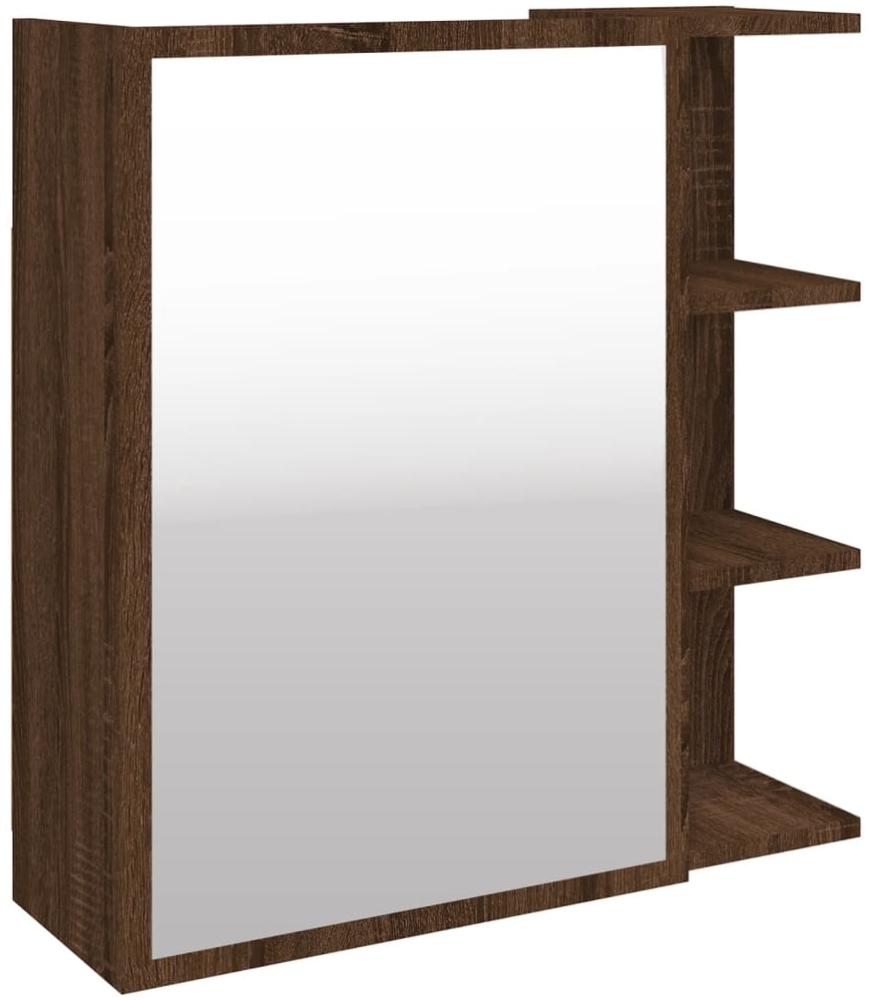 vidaXL Bad-Spiegelschrank Braun Eiche 62,5x20,5x64 cm Holzwerkstoff Bild 1