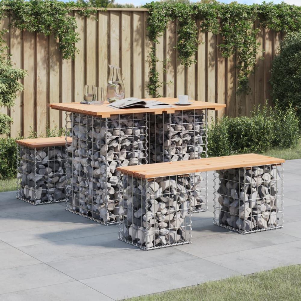 vidaXL Gartenbank aus Gabionen 100x70x72 cm Massivholz Kiefer 834365 Bild 1