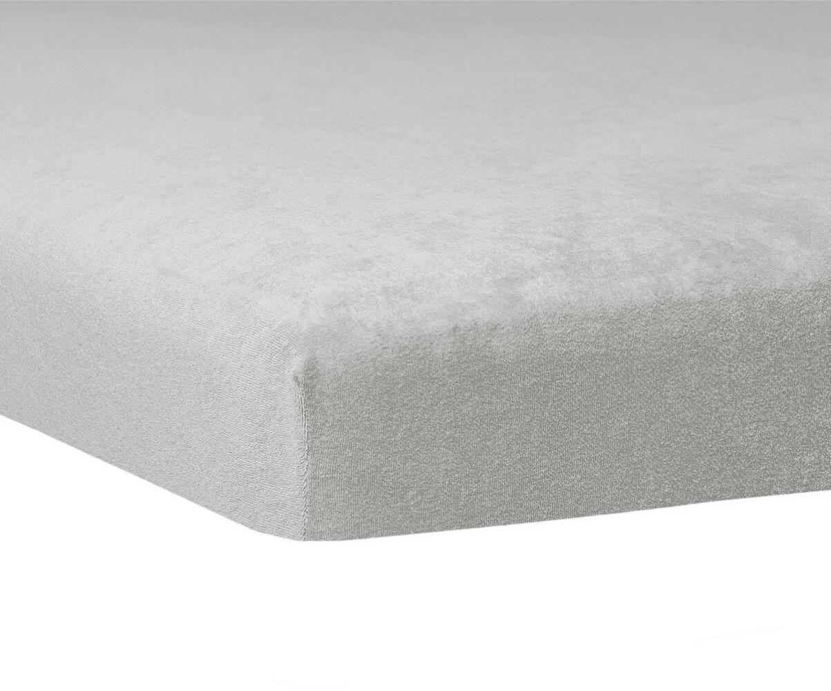 Traumschlaf Flausch Biber Topper Spannbettlaken | 120x200 cm - 130x200 cm | platin Bild 1