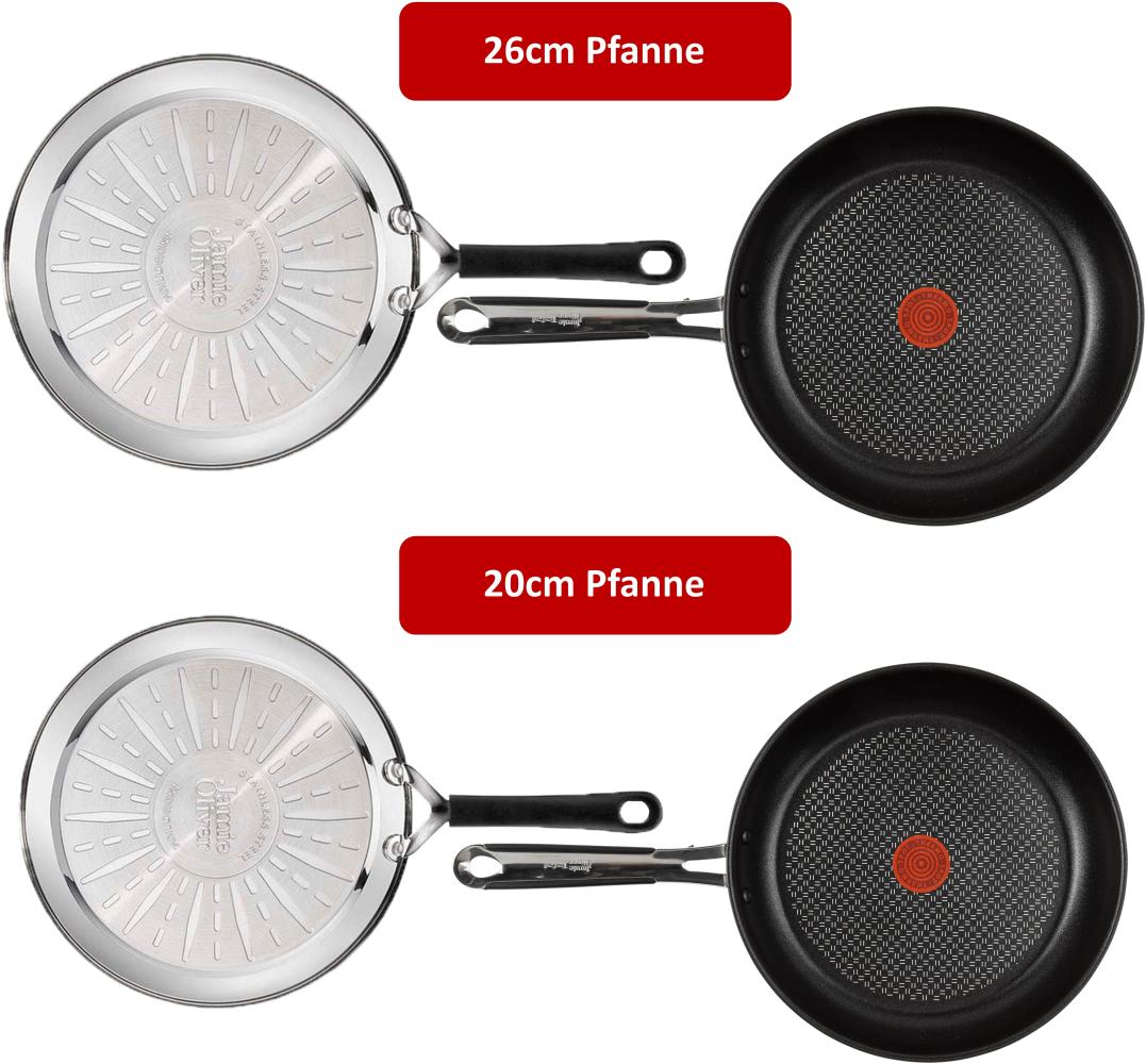 Tefal E76 Jamie Oliver Pfannenset 20cm & 26cm 4 tlg, Set 7 - Pfannen Induktion Bild 1