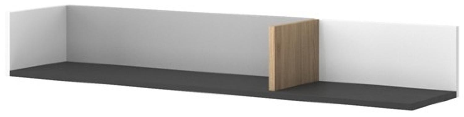 Wandregal "Imola" Wandboard 120cm weiß graphit grau Salisbury Eiche Bild 1