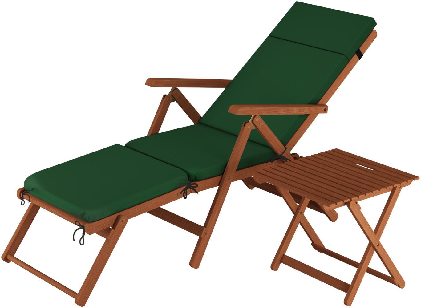 Deckchair, Balkonstuhl, klassische und robuste Balkonliege mit Tisch wählbarem Zubehör V-10-200T Bild 1