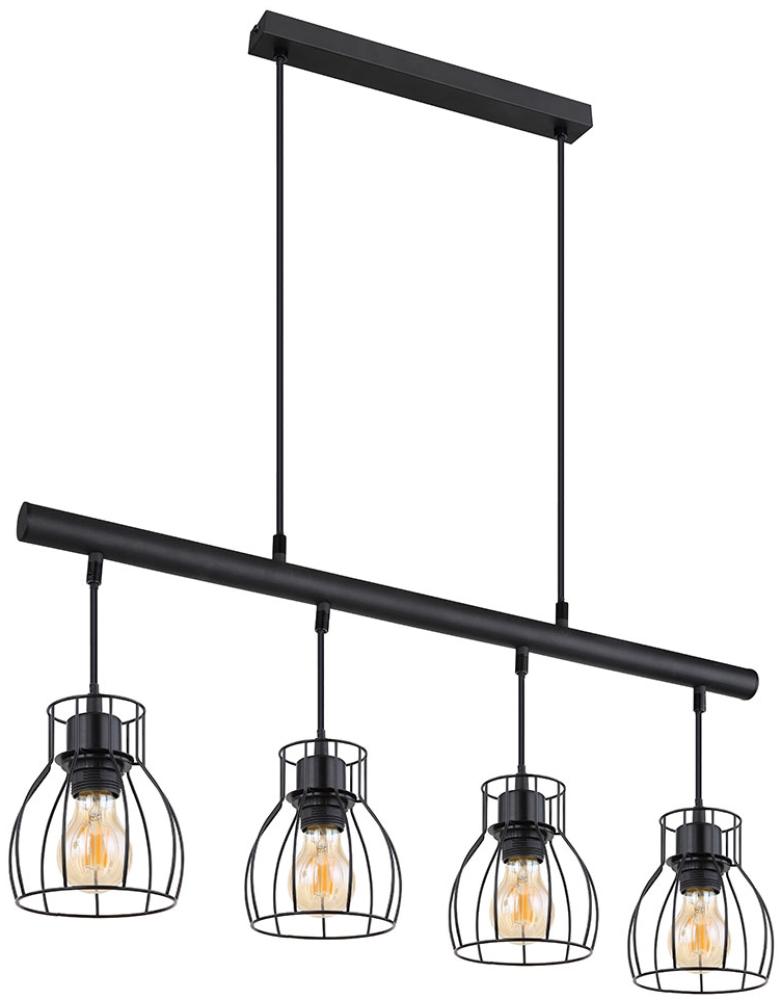 LED Hängeleuchte, 4-Flammig, Käfig-Design, schwarz, L 77 cm Bild 1