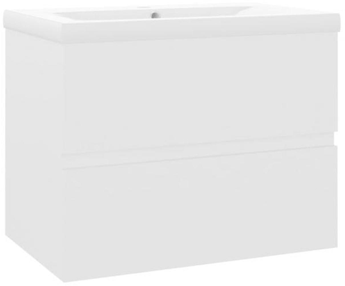 vidaXL Waschbeckenunterschrank mit Einbaubecken Weiß Spanplatte [3071540] Bild 1