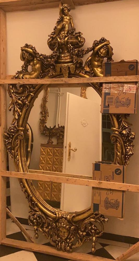 Casa Padrino Luxus Barock Spiegel Gold - Handgefertigter Antik Stil Spiegel - Prunkvoller Wandspiegel im Barockstil - Barock Möbel - Edel & Prunkvoll Bild 1