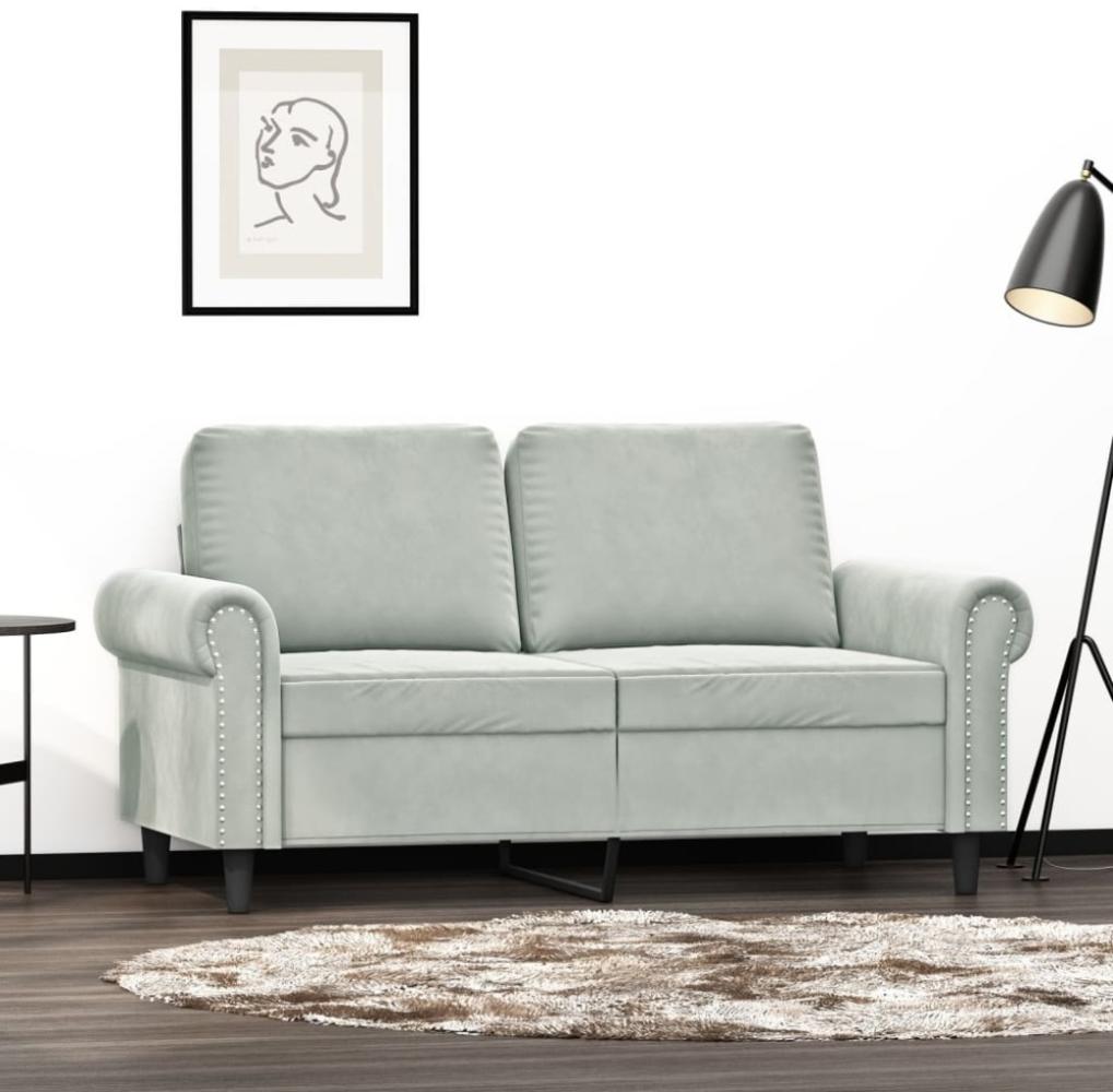 vidaXL 2-Sitzer-Sofa Hellgrau 120 cm Samt Bild 1
