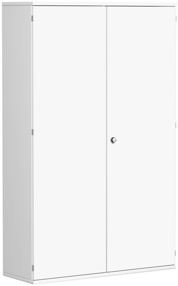 Garderobenschrank mit ausziehbarem Garderobenhalter, 120x42x192cm, Weiß Bild 1